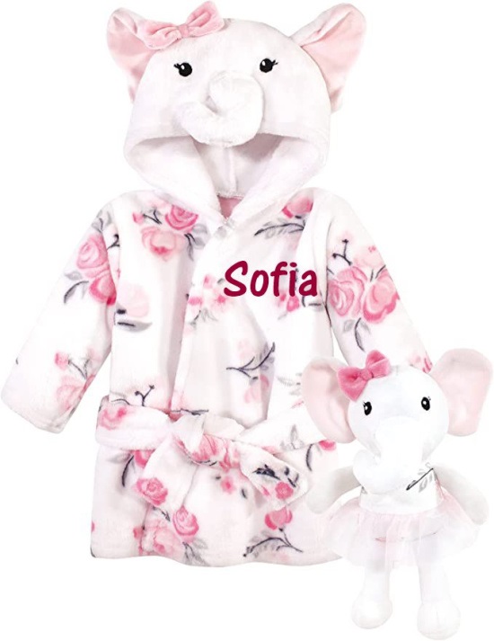 Floral Elephant Robe Toy Set